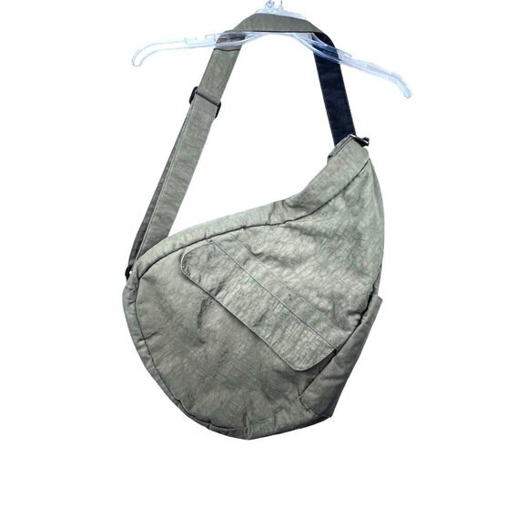 AmeriBag Healthy Back Bag Crossbody Sling Day Pack Khaki Green Adjustable Travel - Picture 3 of 16